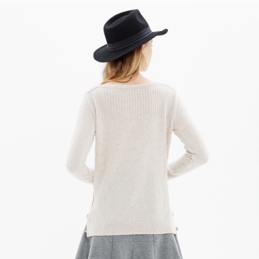 Madewell Pinewood Pullover Side Button Boatneck S… - image 3